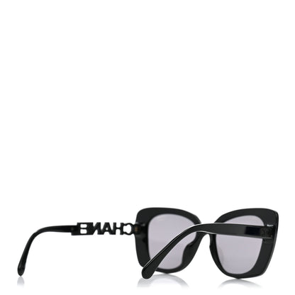 Chanel Acetate Strass Polarized Square Sunglasses 5422-B-A Black 4 of 8