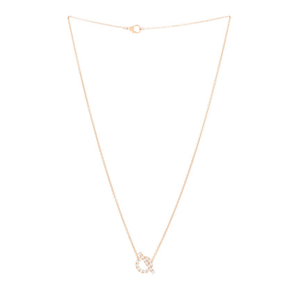 Hermes 18K Rose Gold Diamond Finesse Pendant Necklace 2 of 5