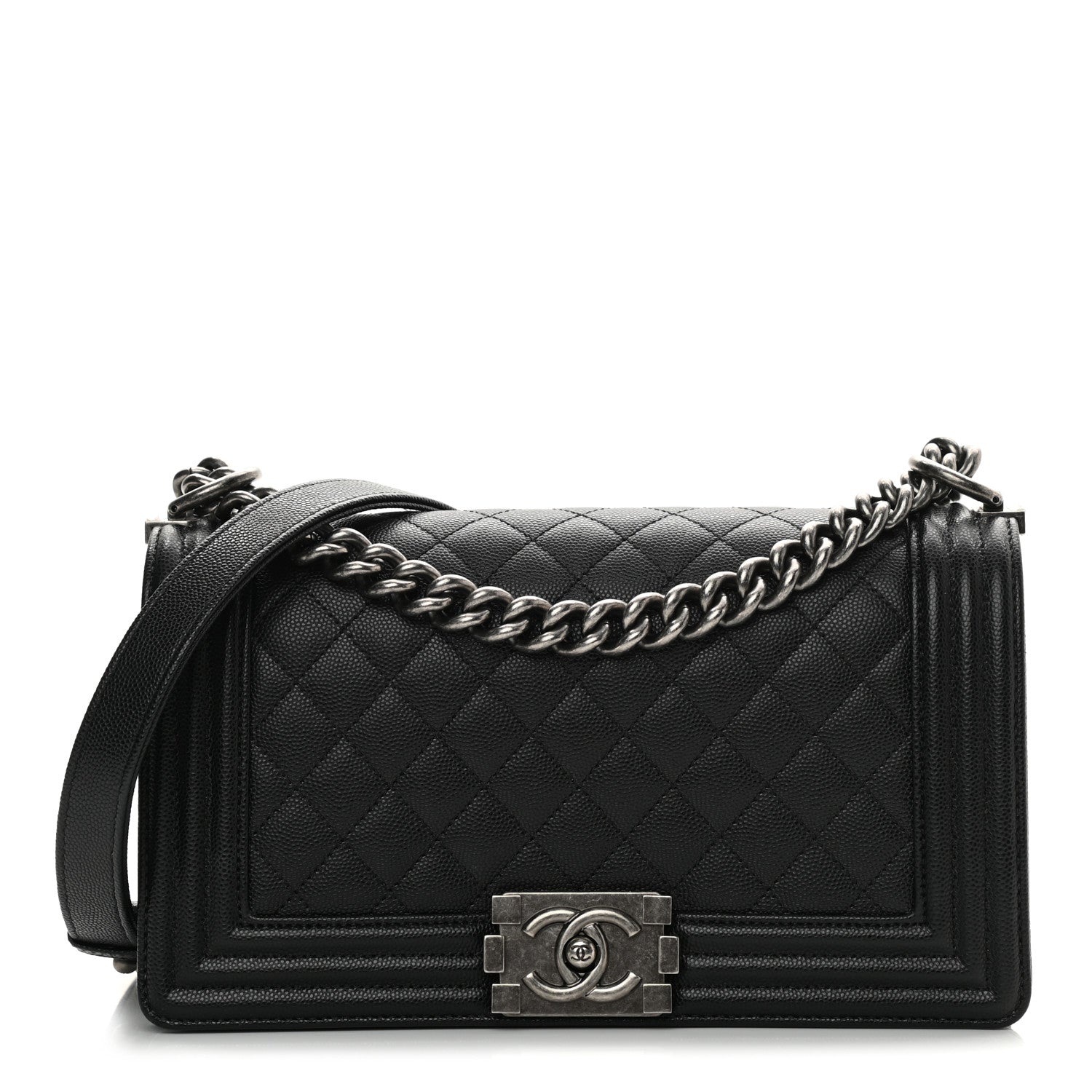 Chanel Caviar Quilted Medium Boy Flap Black 1 of 12