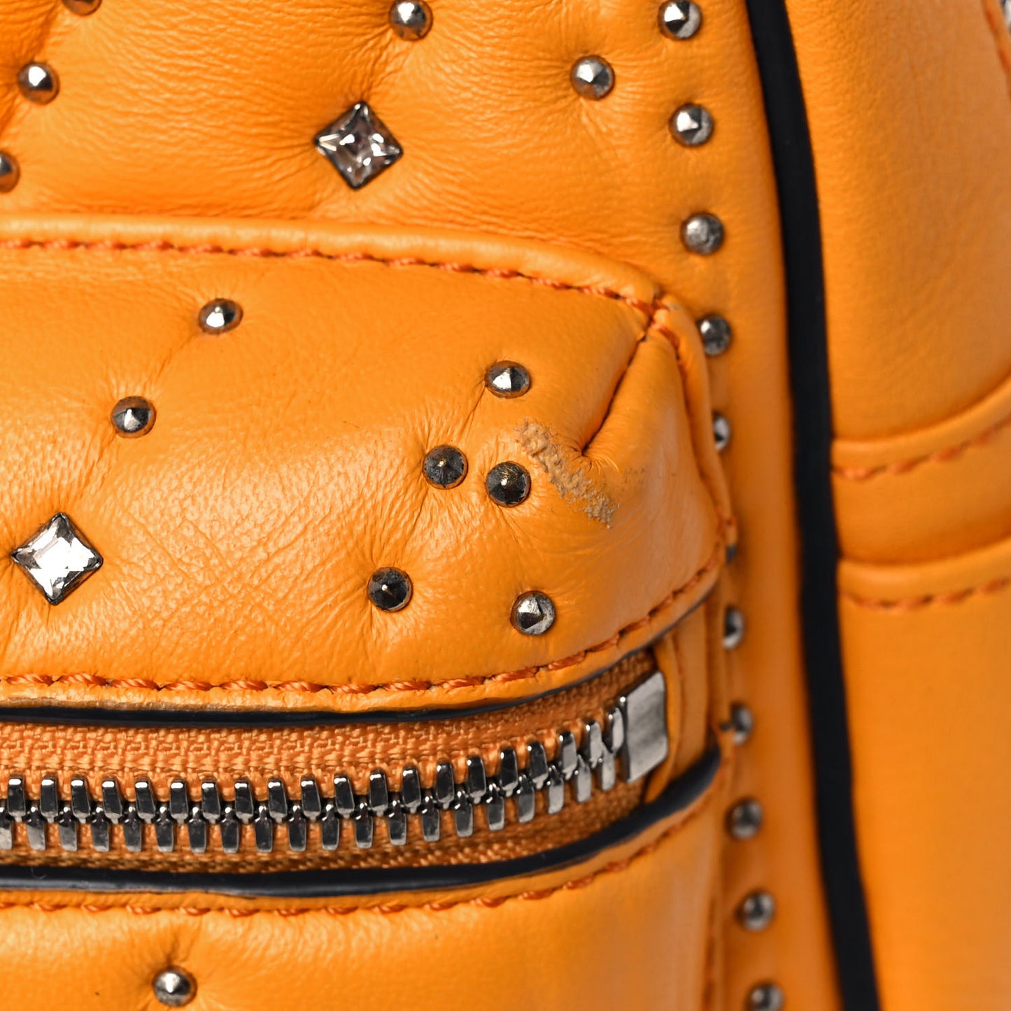 Lambskin Diamond Disco Mini Stark Backpack Yellow