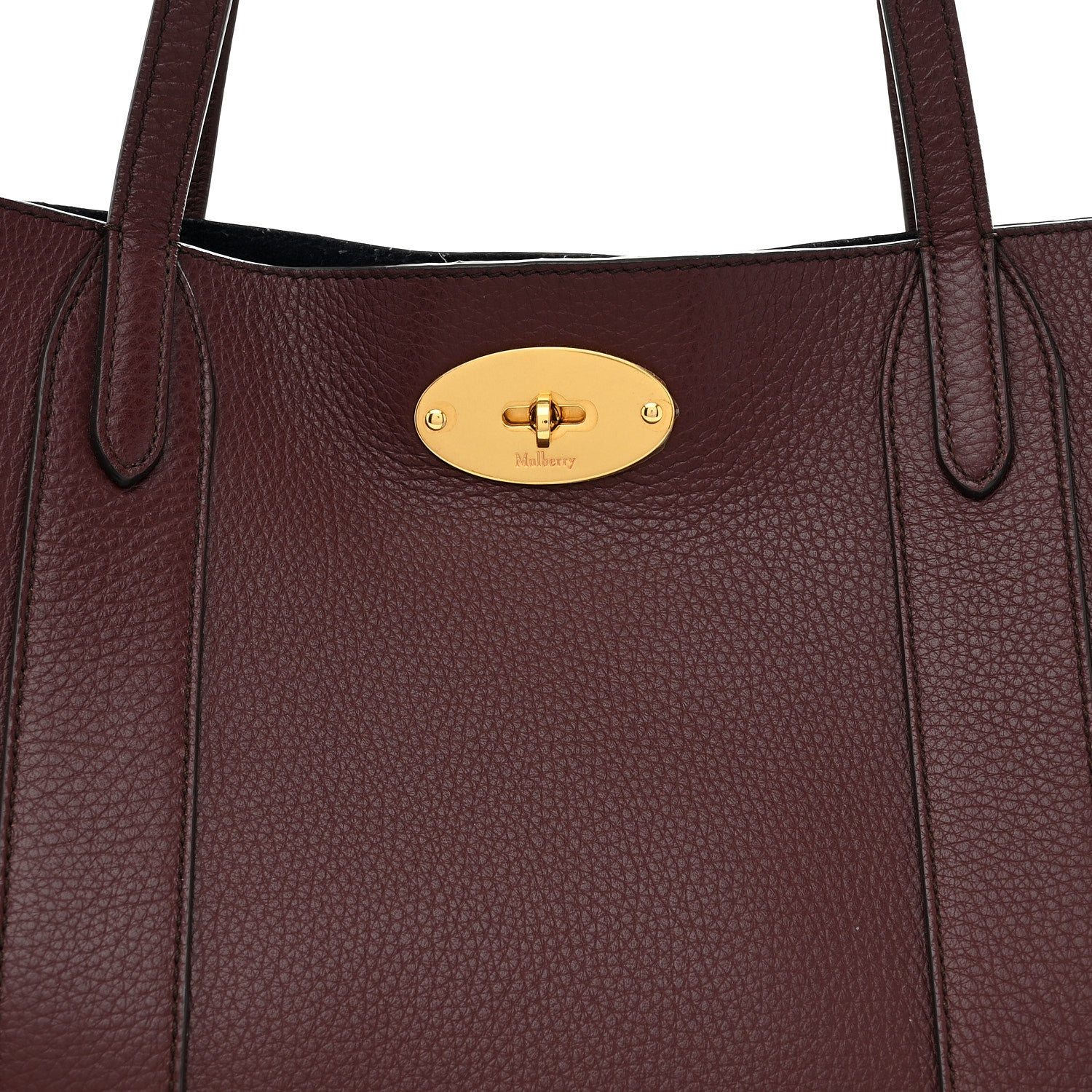 Mulberry Small Classic Grain Bayswater Tote Burgundy Oxford Blue 7 of 10