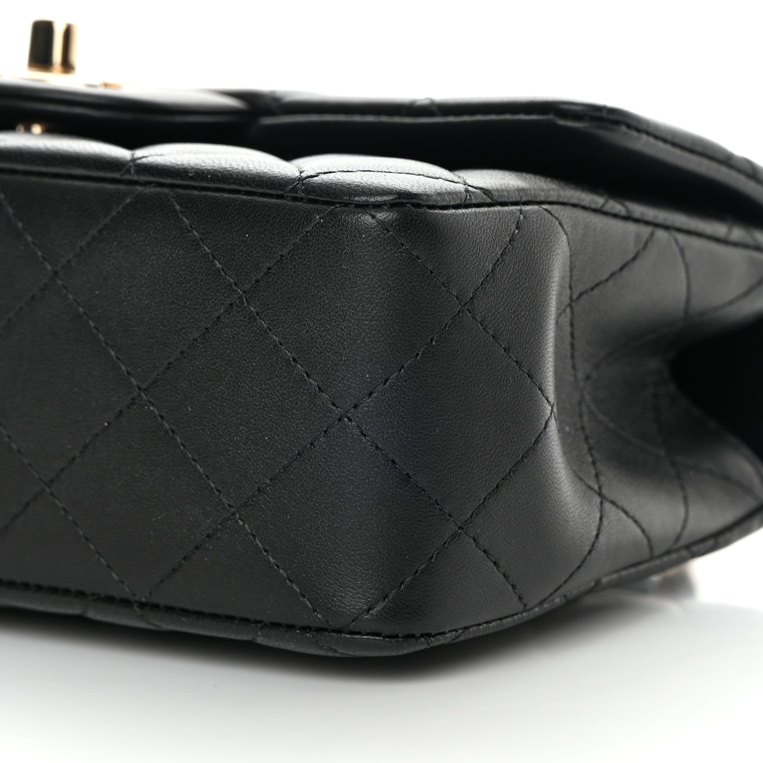 Chanel Lambskin Quilted Mini Top Handle Rectangular Flap Black 10 of 13