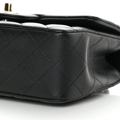 Chanel Lambskin Quilted Mini Top Handle Rectangular Flap Black 10 of 13