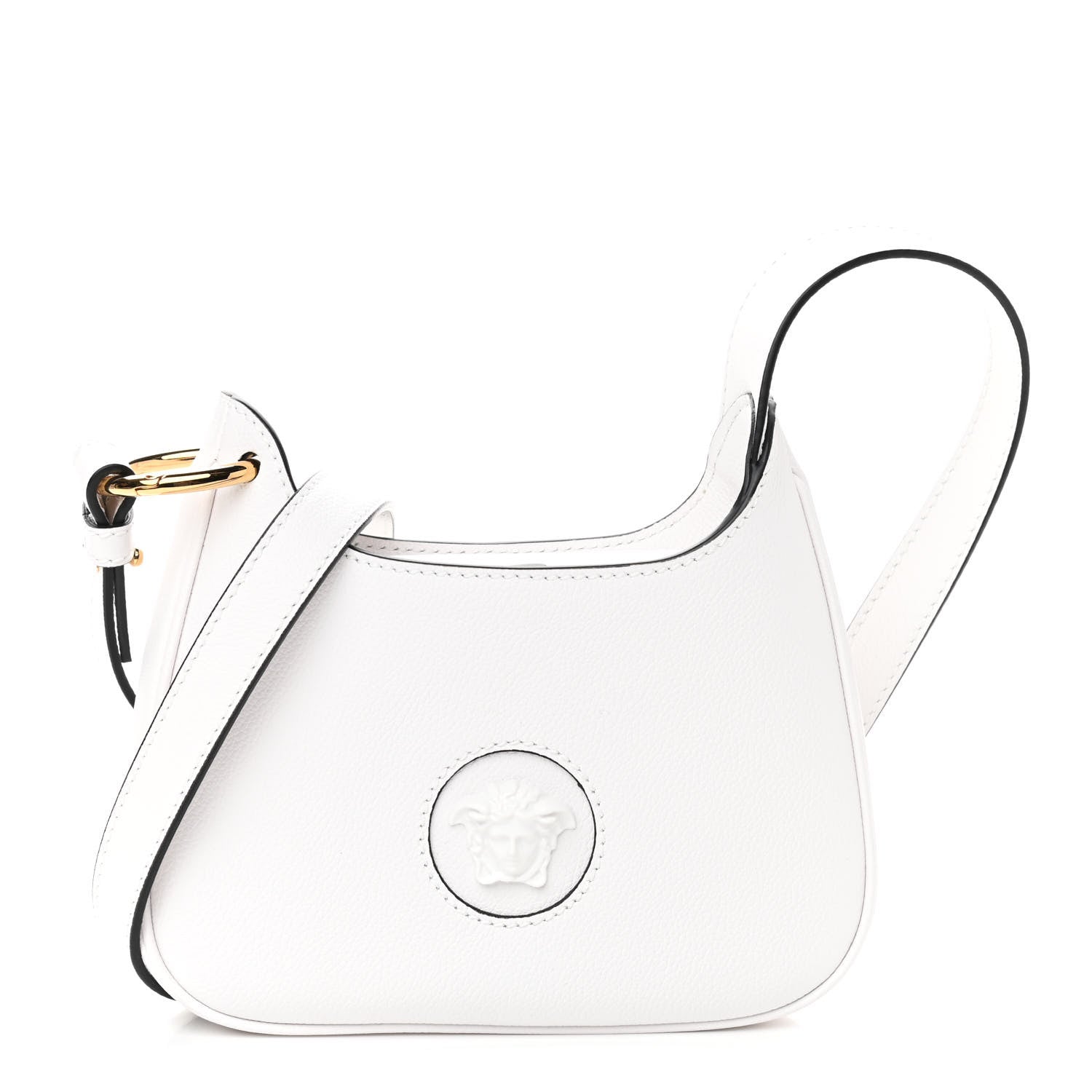 Versace Calfskin La Medusa Small Hobo Crossbody Optical White 1 of 10