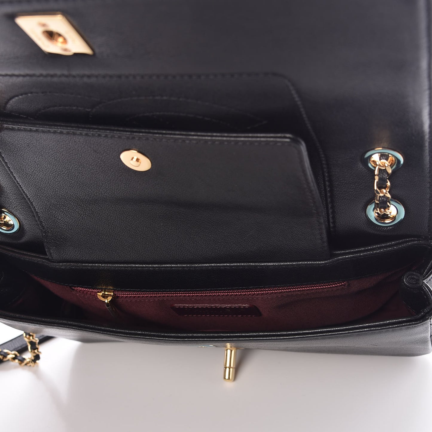 Sheepskin Quilted Medium Vintage Mademoiselle Flap Black