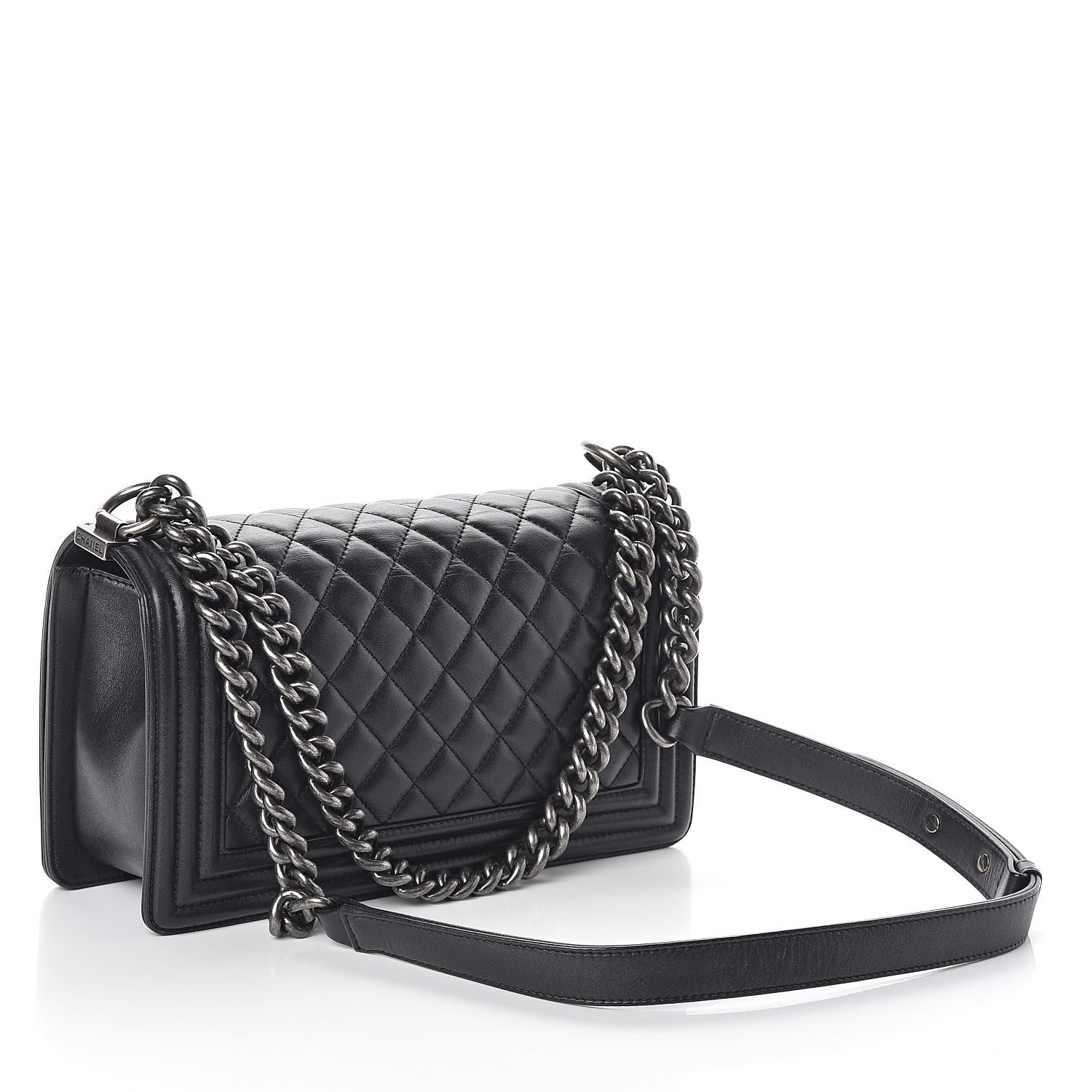 Chanel Lambskin Quilted Medium Boy Flap Black 3 of 10