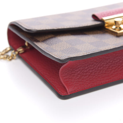 Louis Vuitton Damier Ebene Croisette Chain Wallet Scarlet 7 of 9
