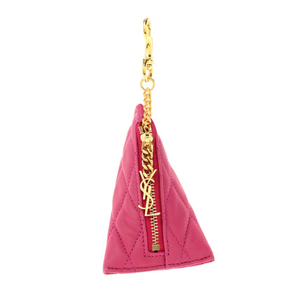 Saint Laurent Quilted Lambskin Berlingo Bag Charm Fuchsia 1 of 9