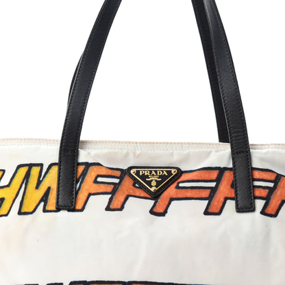 Prada Tessuto Stampato Nylon Saffiano Tote White 14 of 14