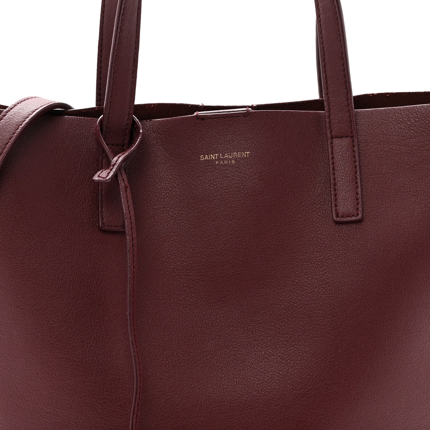 Saint Laurent Calfskin Toy Shopping Tote Dark Red 7 of 9