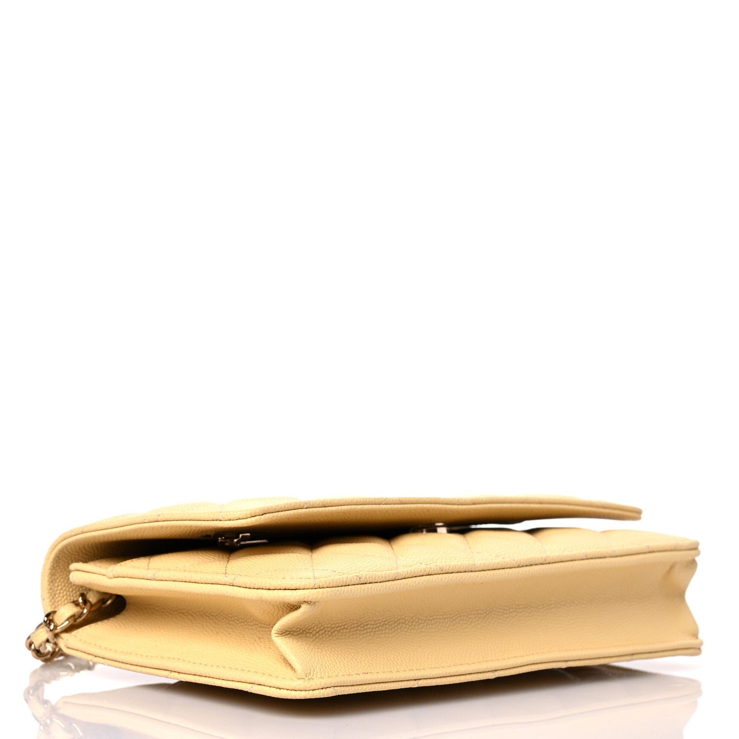 Caviar Quilted Wallet on Chain WOC Yellow