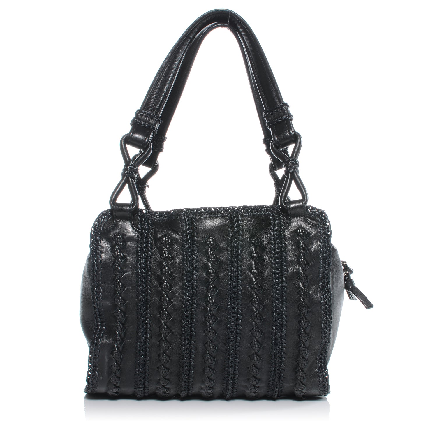 Nappa Crochet Raffia Bag Nero Black