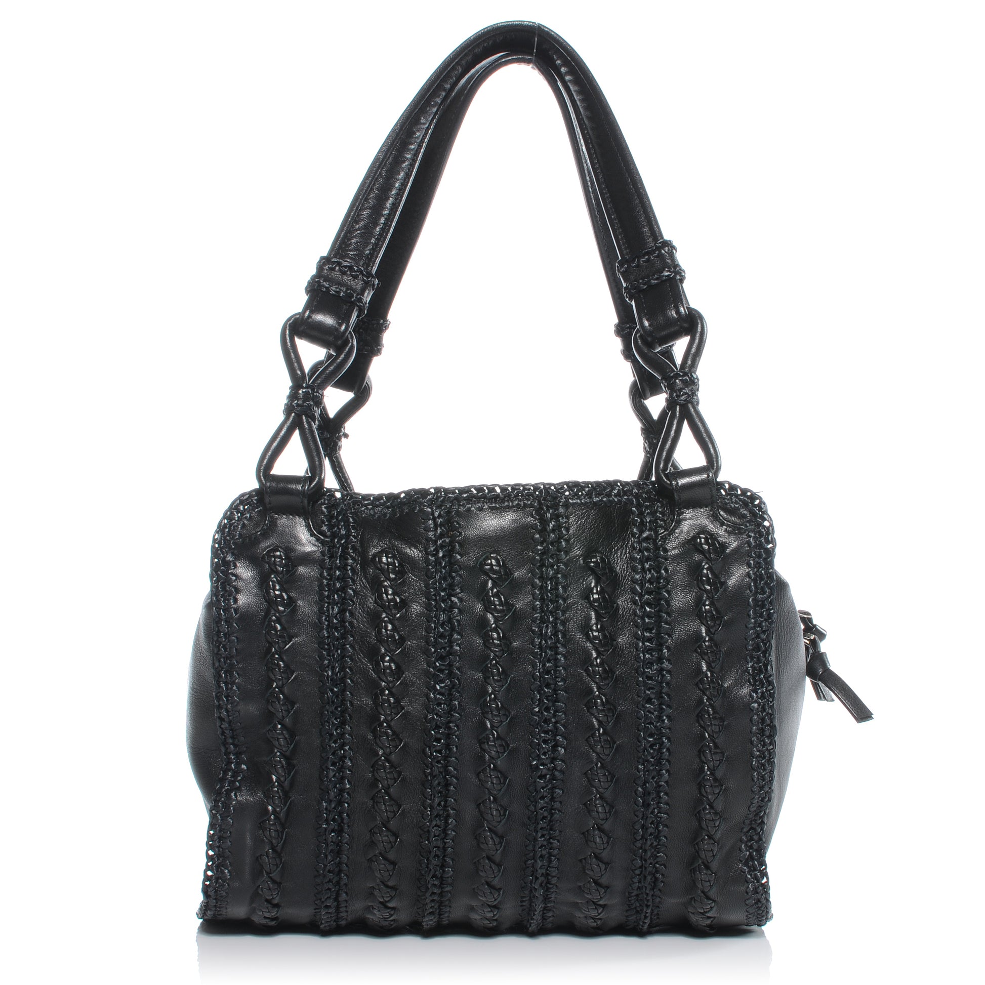 Bottega Veneta Nappa Crochet Raffia Bag Nero Black 1 of 8