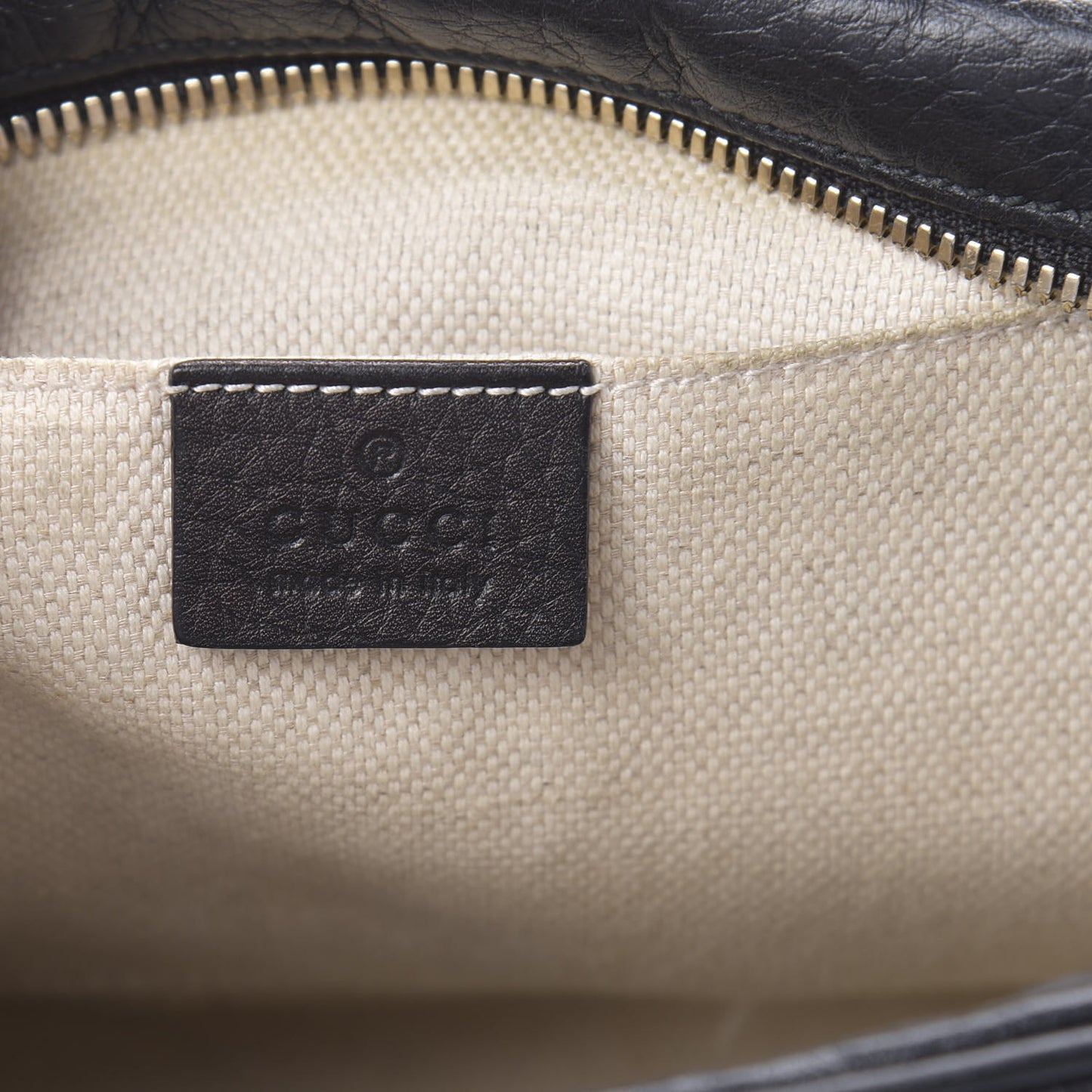 Pebbled Calfskin Small Soho Disco Bag Black