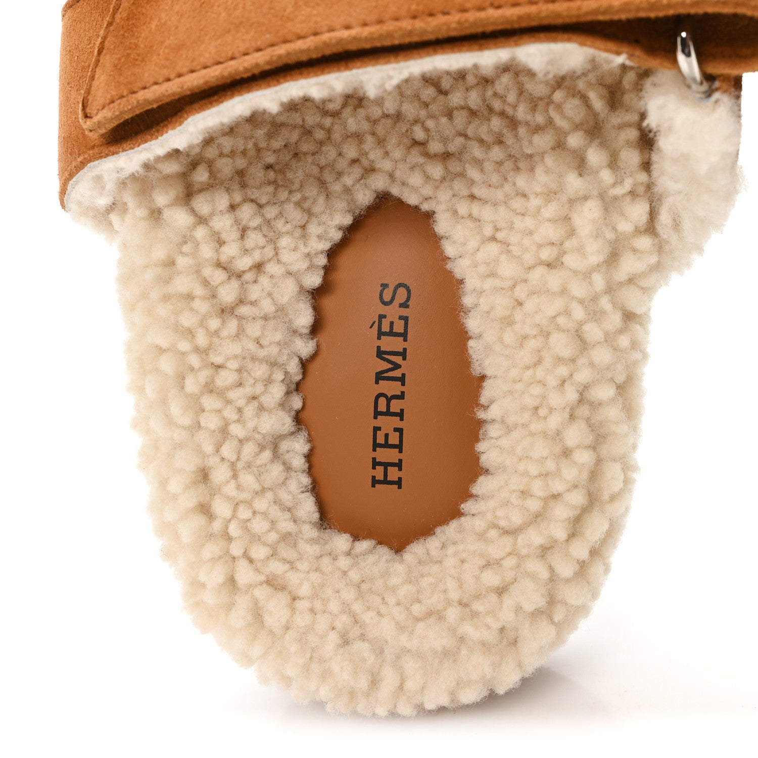 Hermes Suede Goatskin Woolskin Womens Chypre Sandals 36.5 Naturel Ecru 8 of 9