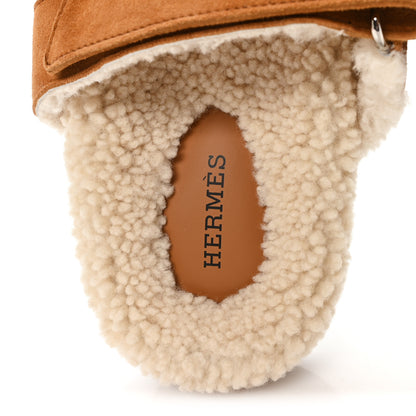 Hermes Suede Goatskin Woolskin Womens Chypre Sandals 36.5 Naturel Ecru 8 of 9