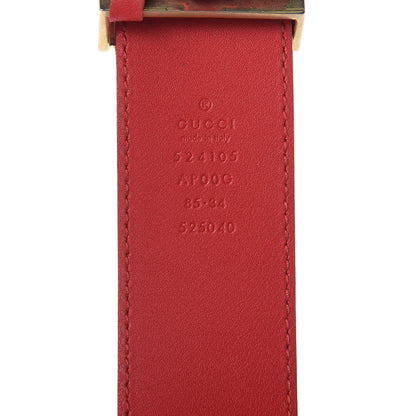 Gucci Moon Calfskin Torchon Double G 40mm Belt 85 34 Hibiscus Red 5 of 12