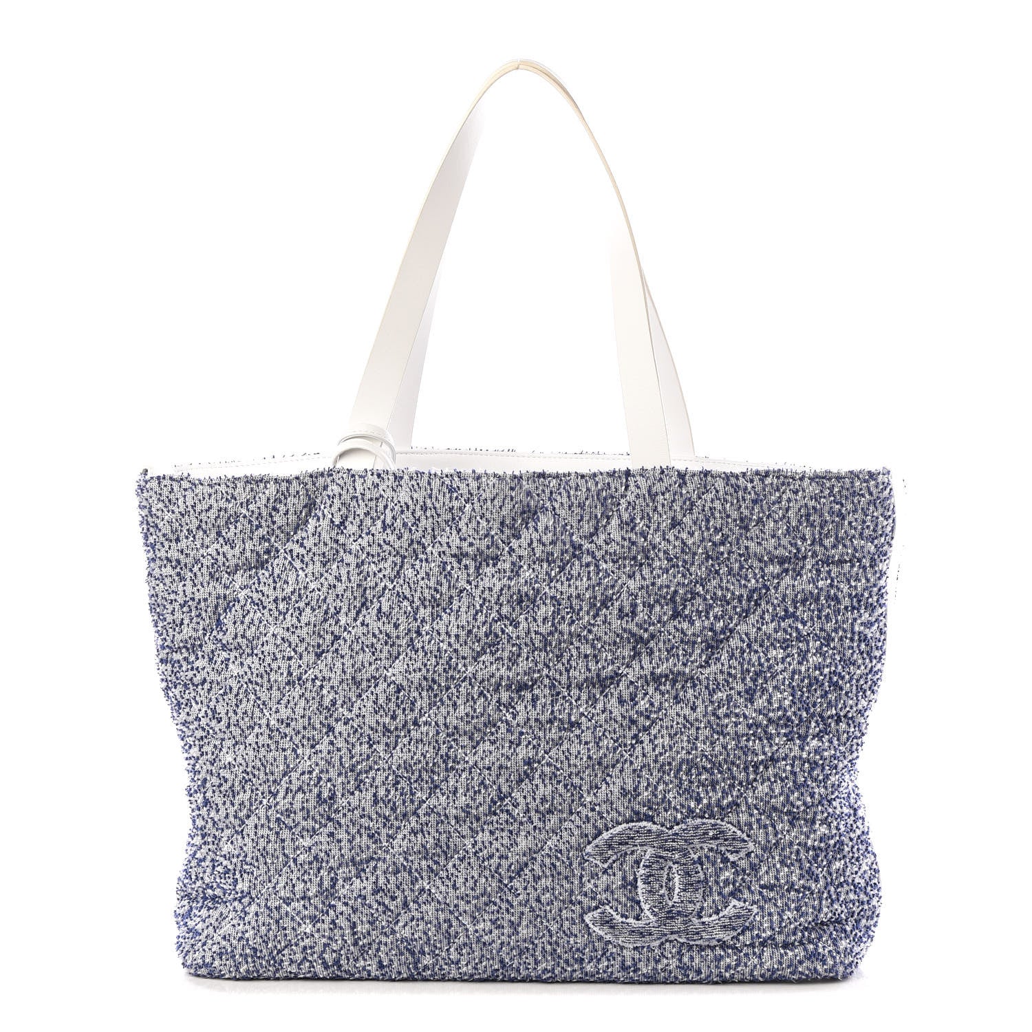 Chanel Terry Cotton Fizzy Tote Navy White 1 of 13