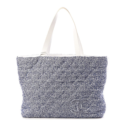 Chanel Terry Cotton Fizzy Tote Navy White 1 of 13
