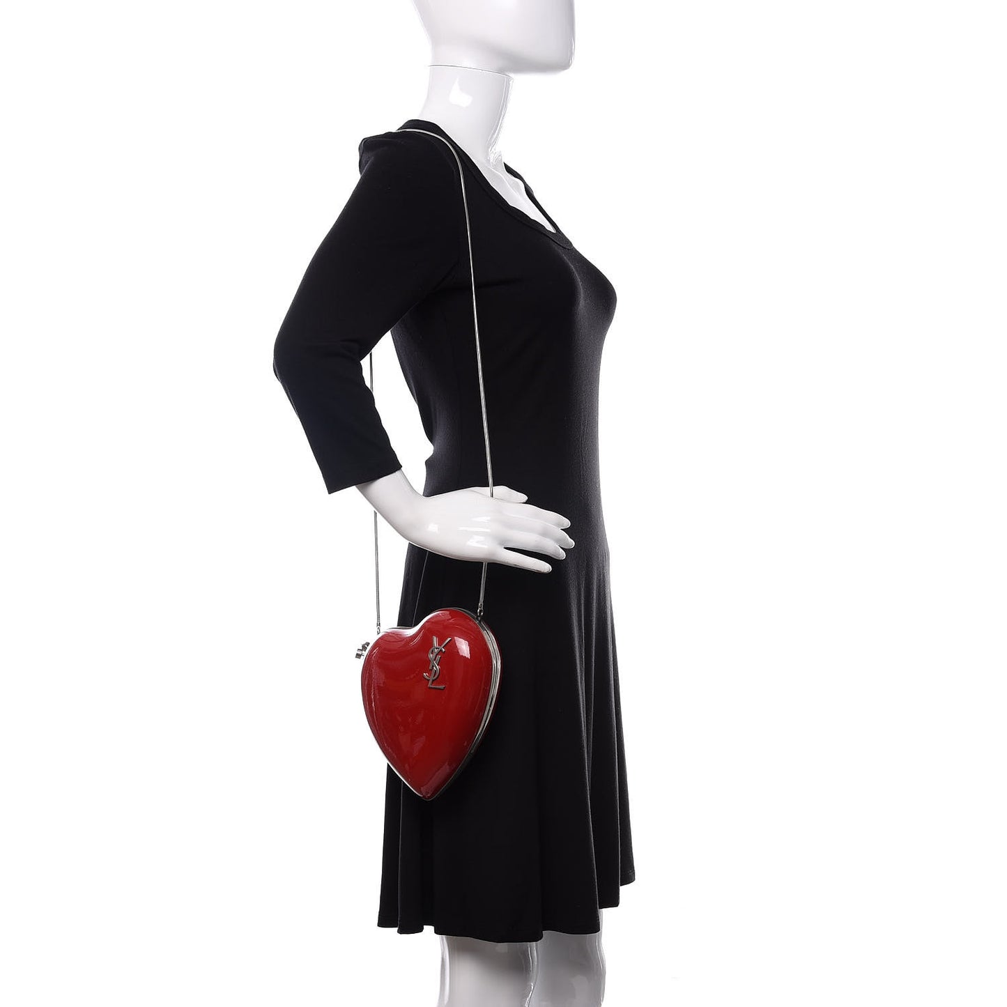 Smooth Calfskin Heart Monogram Love Box Crossbody Red
