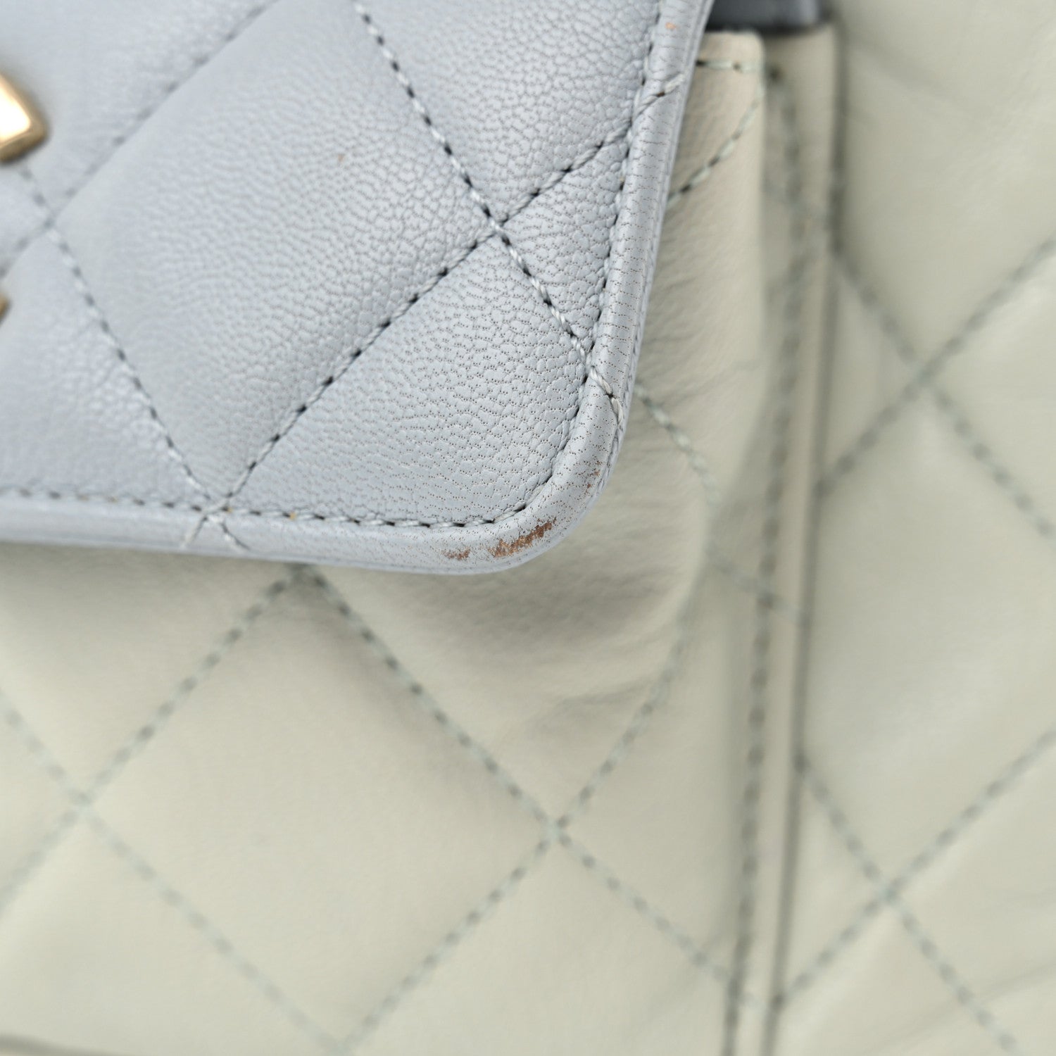 Chanel Goatskin Quilted Duma Drawstring Backpack Green Blue Pink 14 of 14