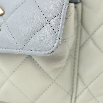 Chanel Goatskin Quilted Duma Drawstring Backpack Green Blue Pink 14 of 14