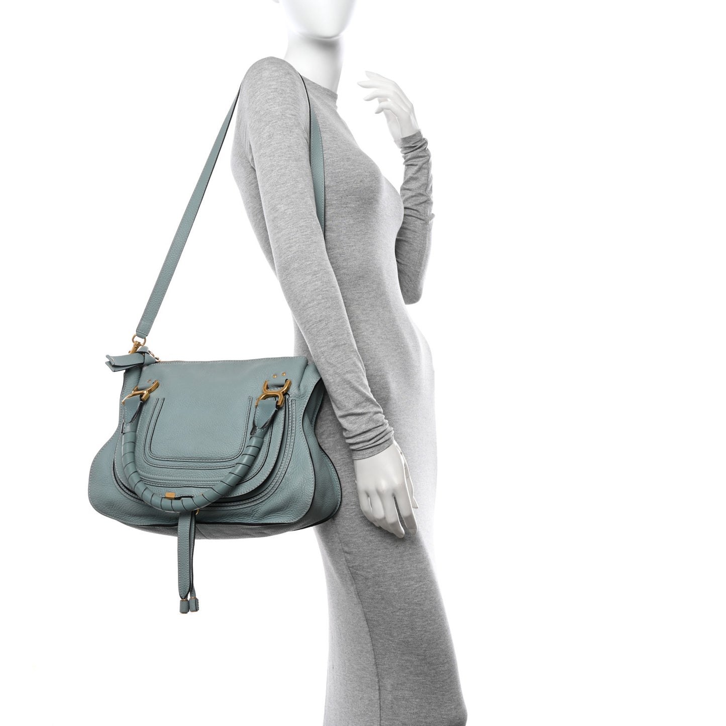 Calfskin Medium Marcie Satchel Cloudy Blue