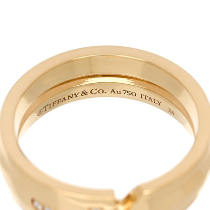 Tiffany 18K Yellow Gold Diamond Modern Keys Ring 50 5.5 4 of 5
