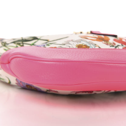 Gucci Canvas Flora Medium Jackie Hobo Fuchsia 8 of 10