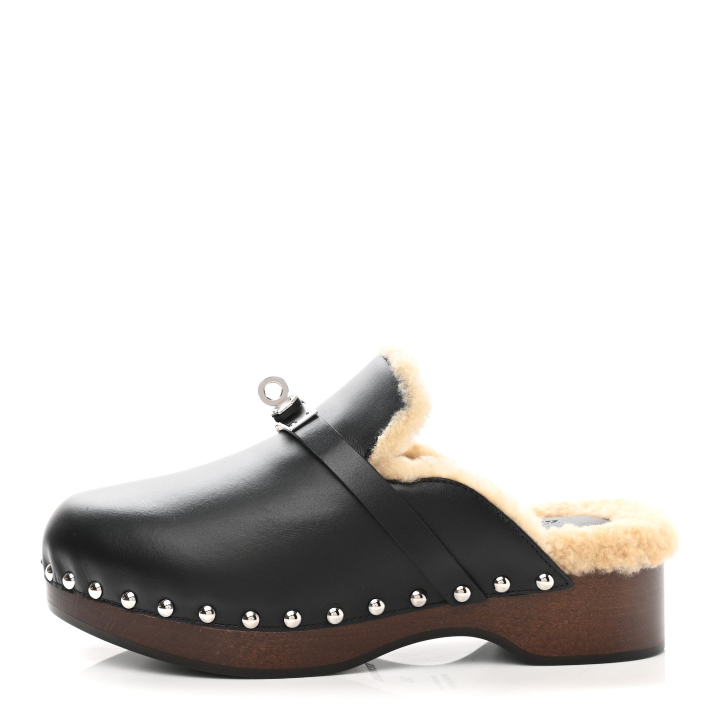 Calfskin Wool Carlotta Mules 35 Black