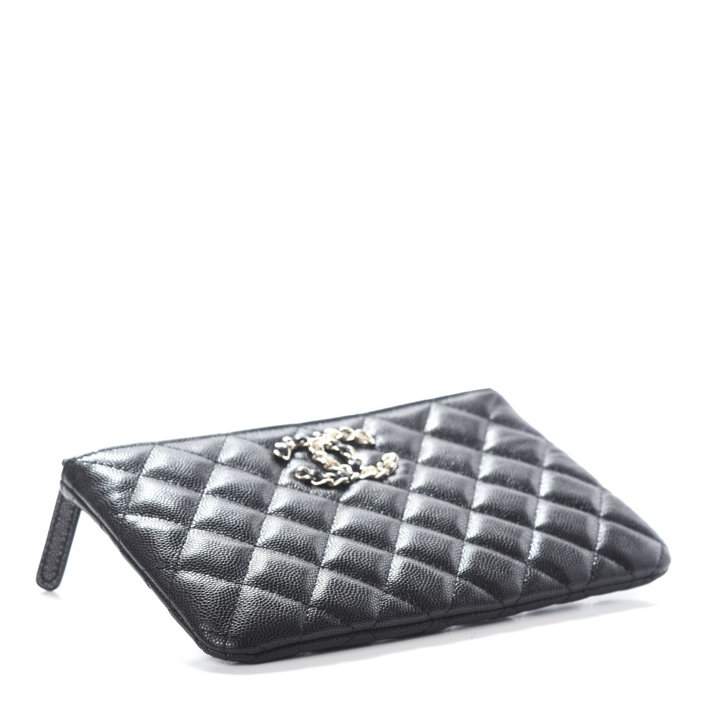 Caviar Quilted Small French New Wave CC Pouch Black