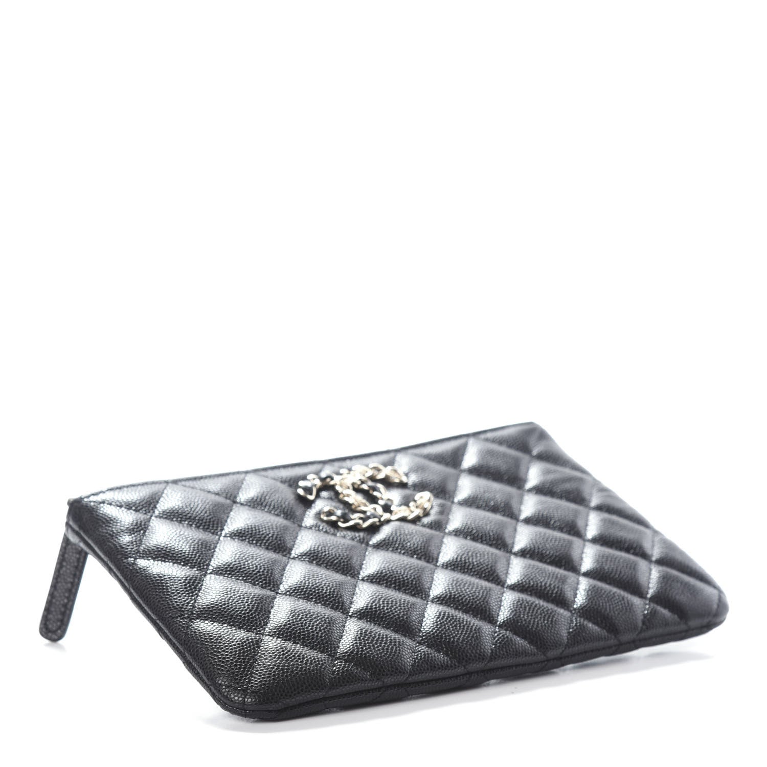 Chanel Caviar Quilted Small French New Wave CC Pouch Black 4 of 7