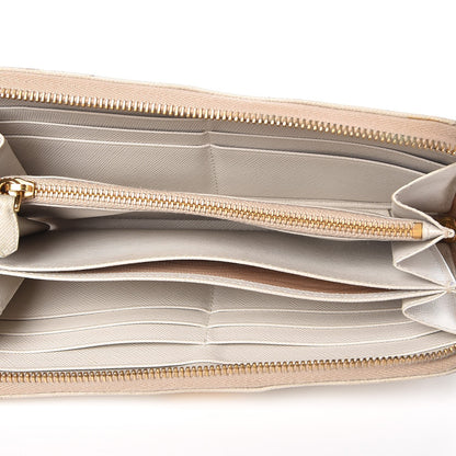 Prada Saffiano Metal Zip Around Wallet Talco 5 of 17