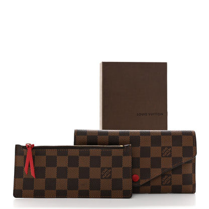Louis Vuitton LOUIS VUITTON Damier Ebene Josephine Wallet Red 9 of 9