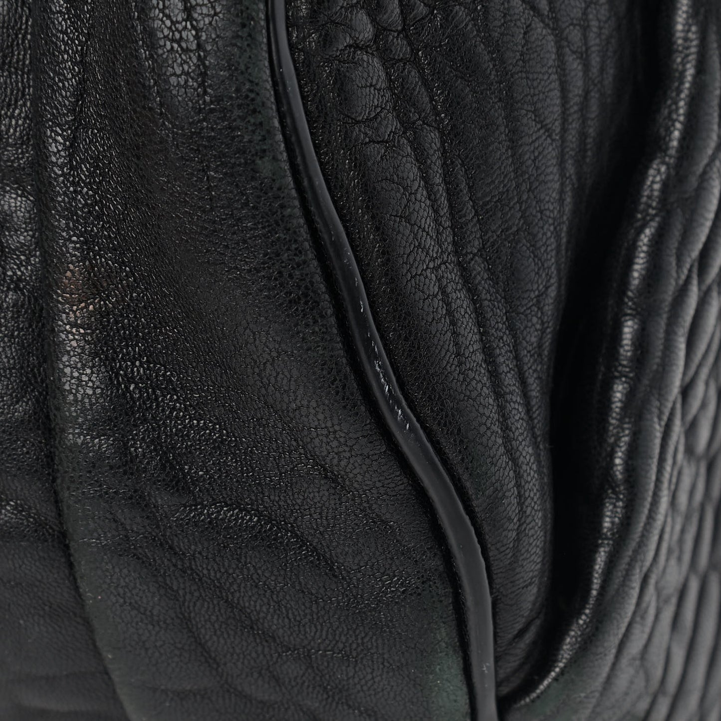 Pebbled Lambskin Rockie Black Rhodium Hardware