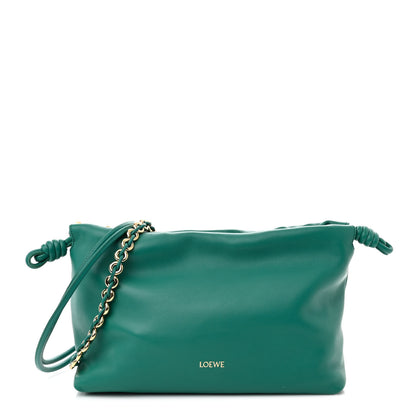 Loewe Mellow Nappa Medium Donut Chain Flamenco Knot Clutch Emerald Green 1 of 10