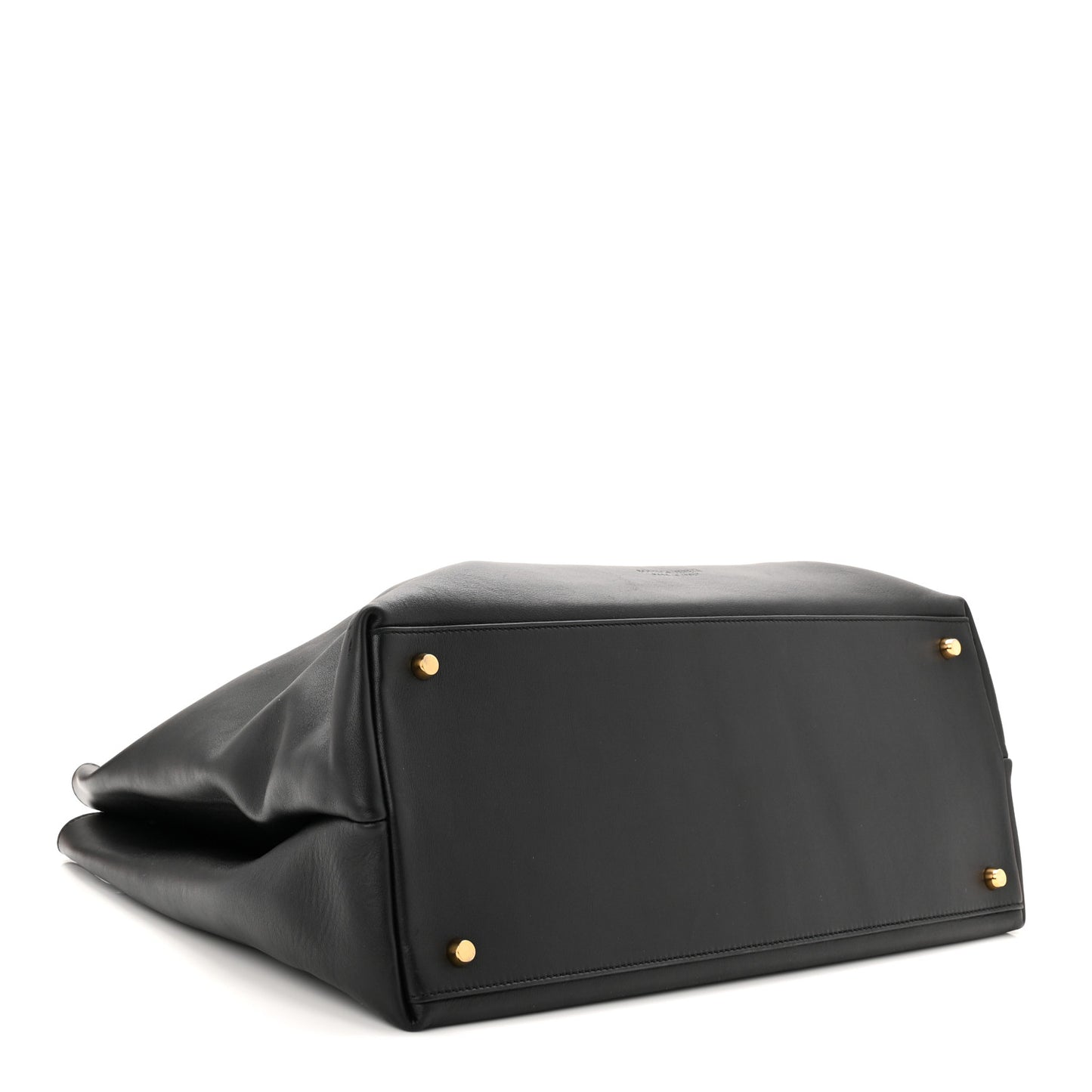 Silky Calfskin Large Andiamo Shoulder Bag Black