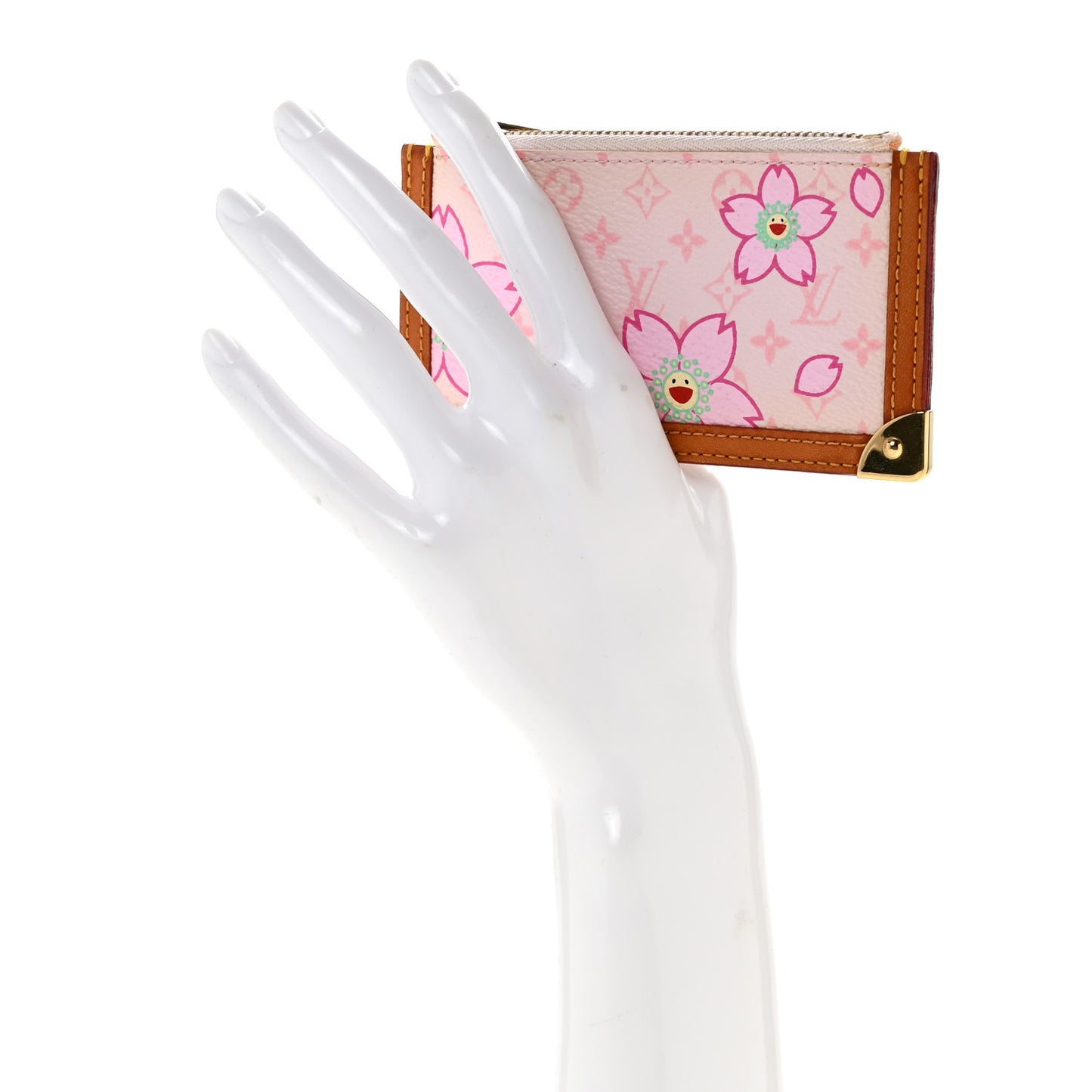 Monogram Cherry Blossom Key Pouch Pink