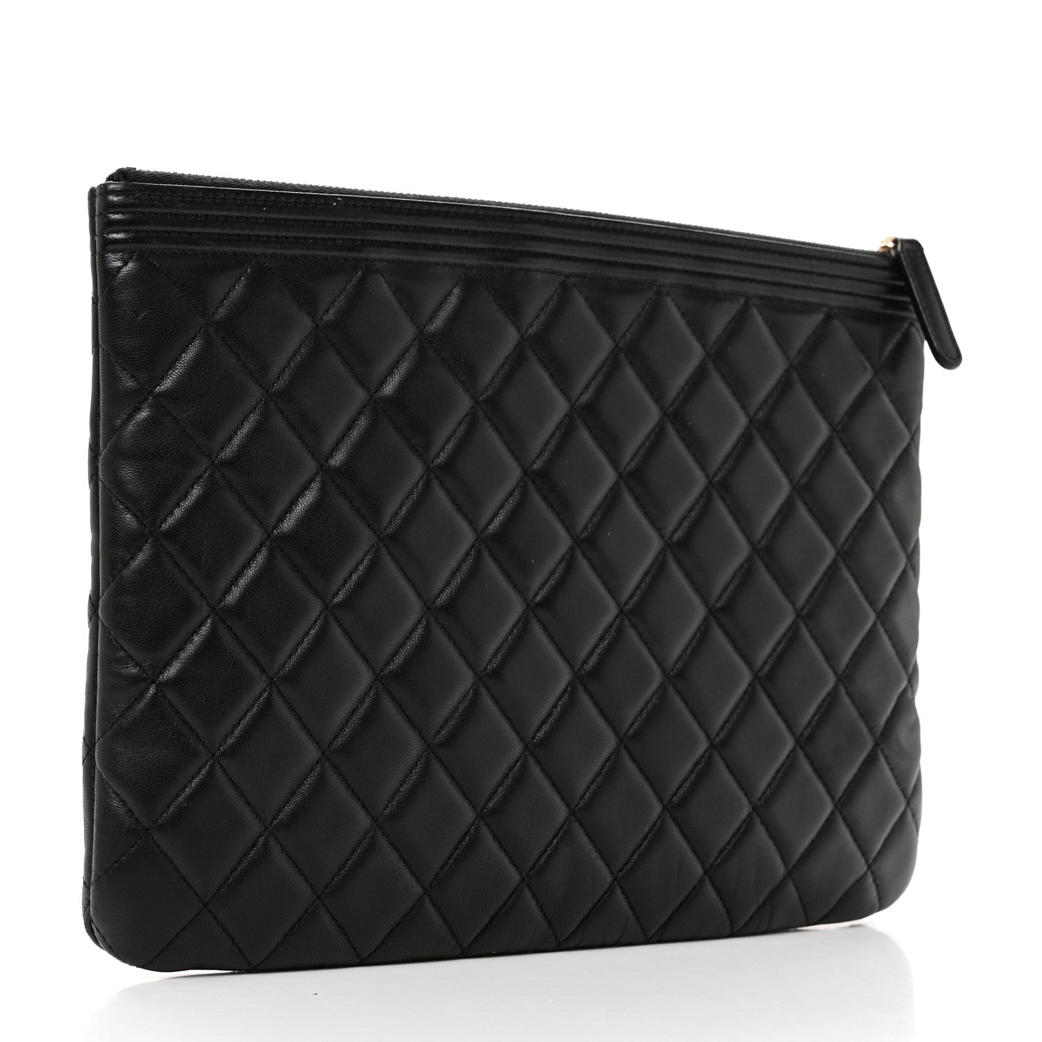 Chanel Lambskin Quilted Medium Boy Cosmetic Case Black 4 of 8
