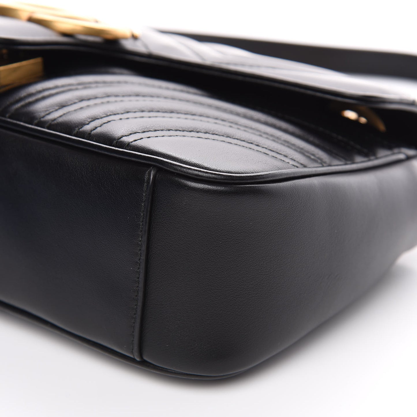 Calfskin Matelasse Small GG Marmont Shoulder Bag Black