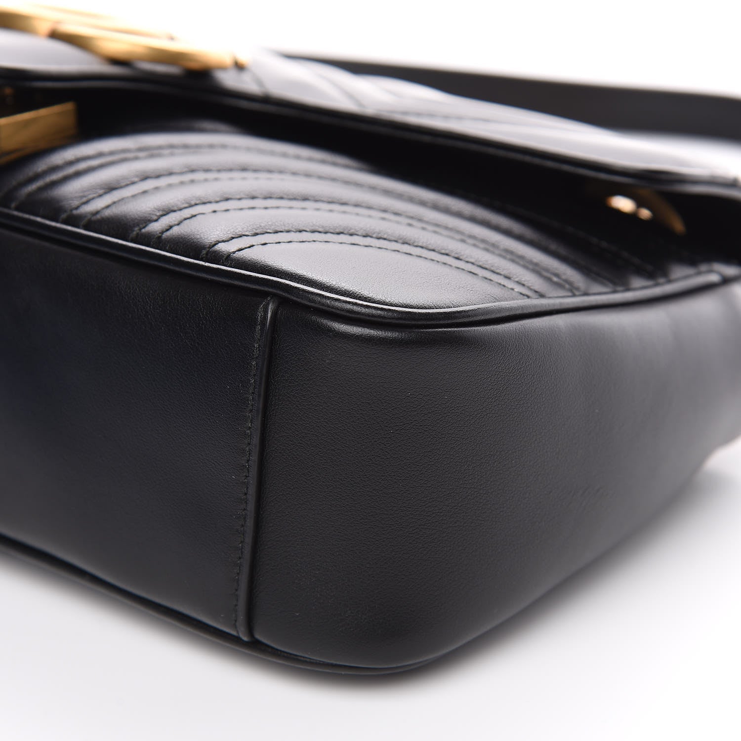 Gucci Calfskin Matelasse Small GG Marmont Shoulder Bag Black 9 of 10
