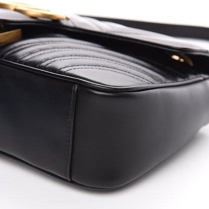Gucci Calfskin Matelasse Small GG Marmont Shoulder Bag Black 9 of 10