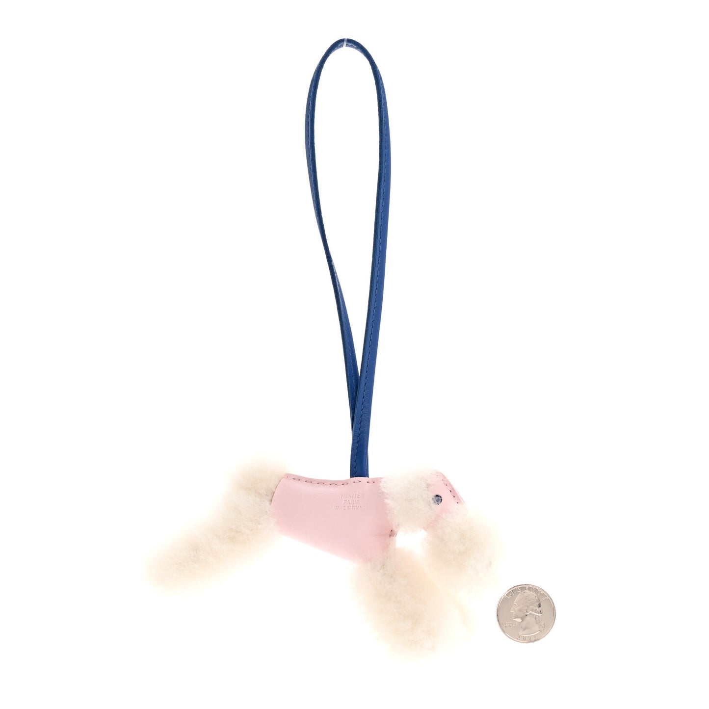 Milo Lambskin Shearling Budy Charm Ecru Rose Darling Bleu France