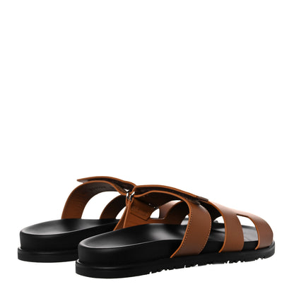 Hermes Calfskin Womens Chypre Sandals 39 Gold 4 of 9