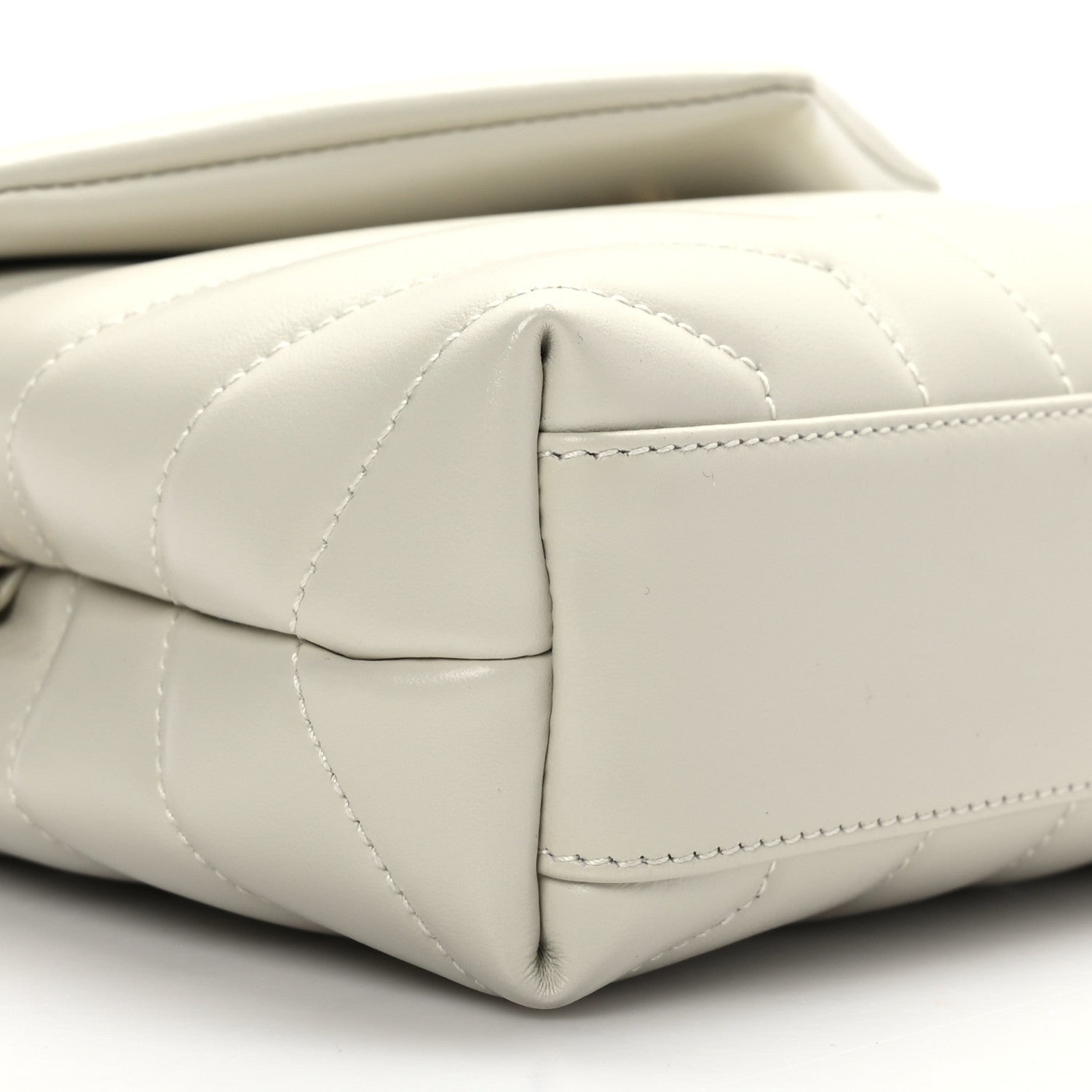 Saint Laurent Calfskin Y Quilted Monogram Toy Loulou Crossbody Bag Crema Soft 8 of 9