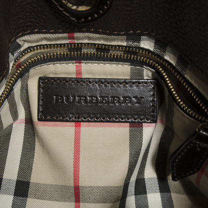 Burberry Pebbled Calfskin Hobo Brown 8 of 11