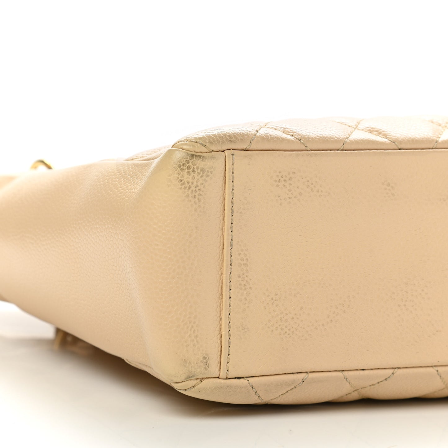 Caviar Quilted Petit Shopping Tote PST Beige