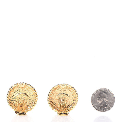 Chanel Crystal CC Clip On Earrings Black Gold 2 of 4