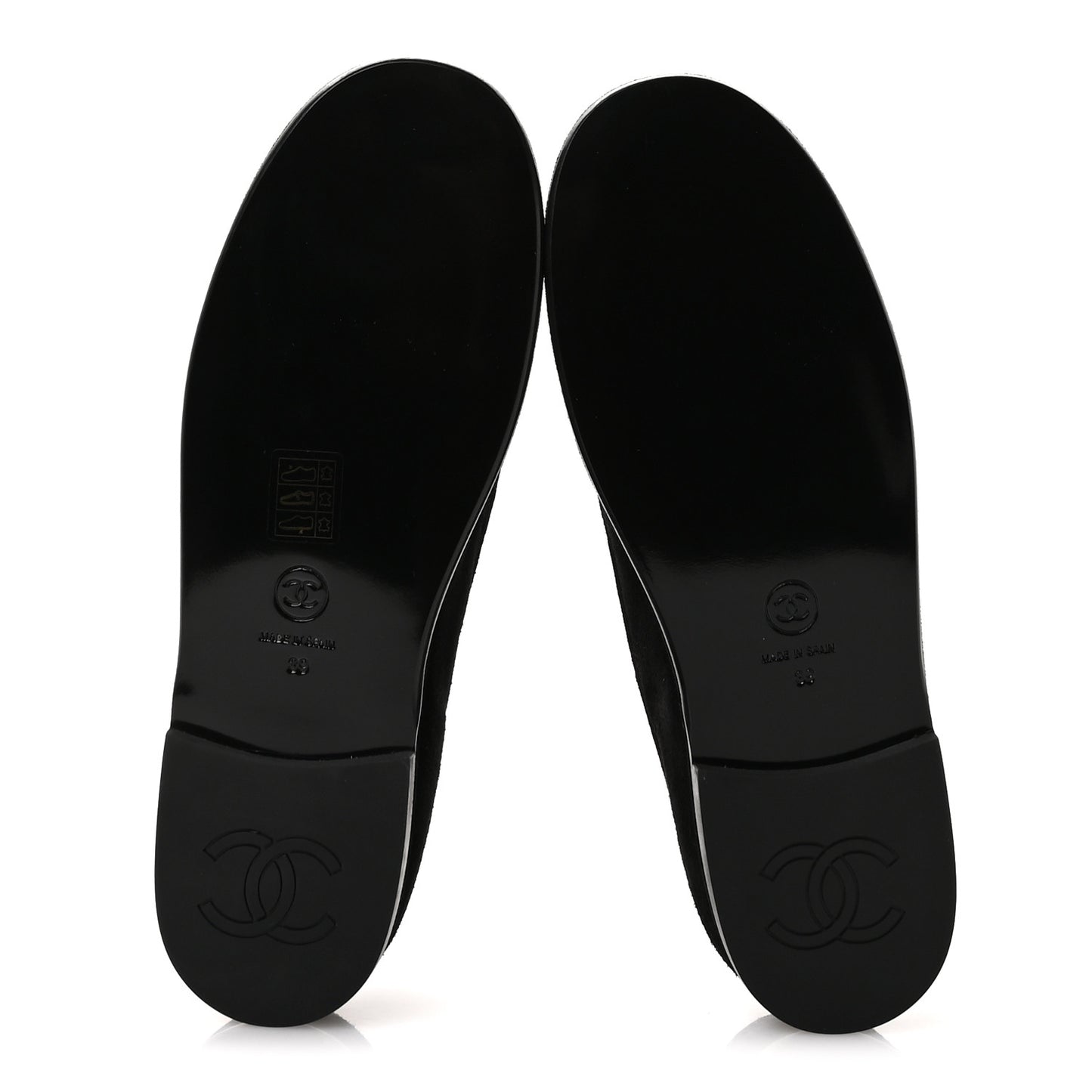 Suede Calfskin CC Mocassins 39 Black