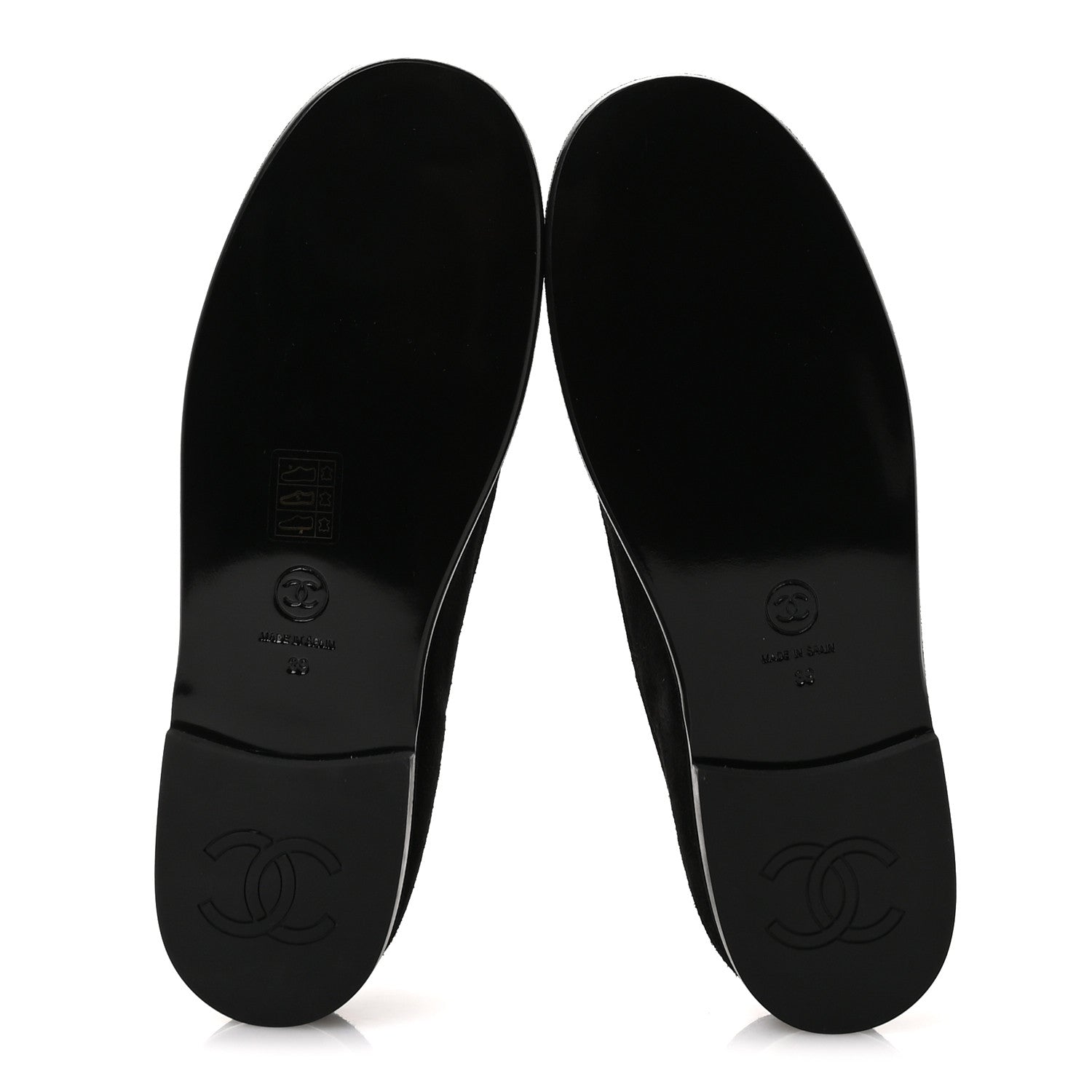 Chanel Suede Calfskin CC Mocassins 39 Black 6 of 9